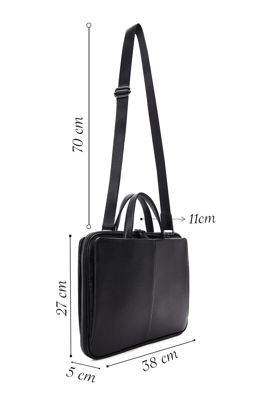 Men's Black Leather Laptop Bag