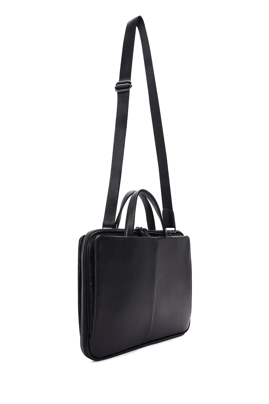 Men's Black Leather Laptop Bag