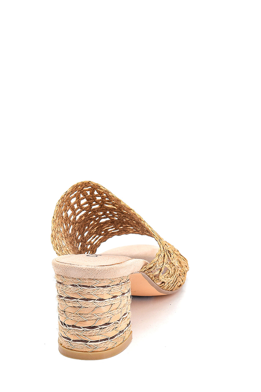 Women's Straw Heeled Slippers