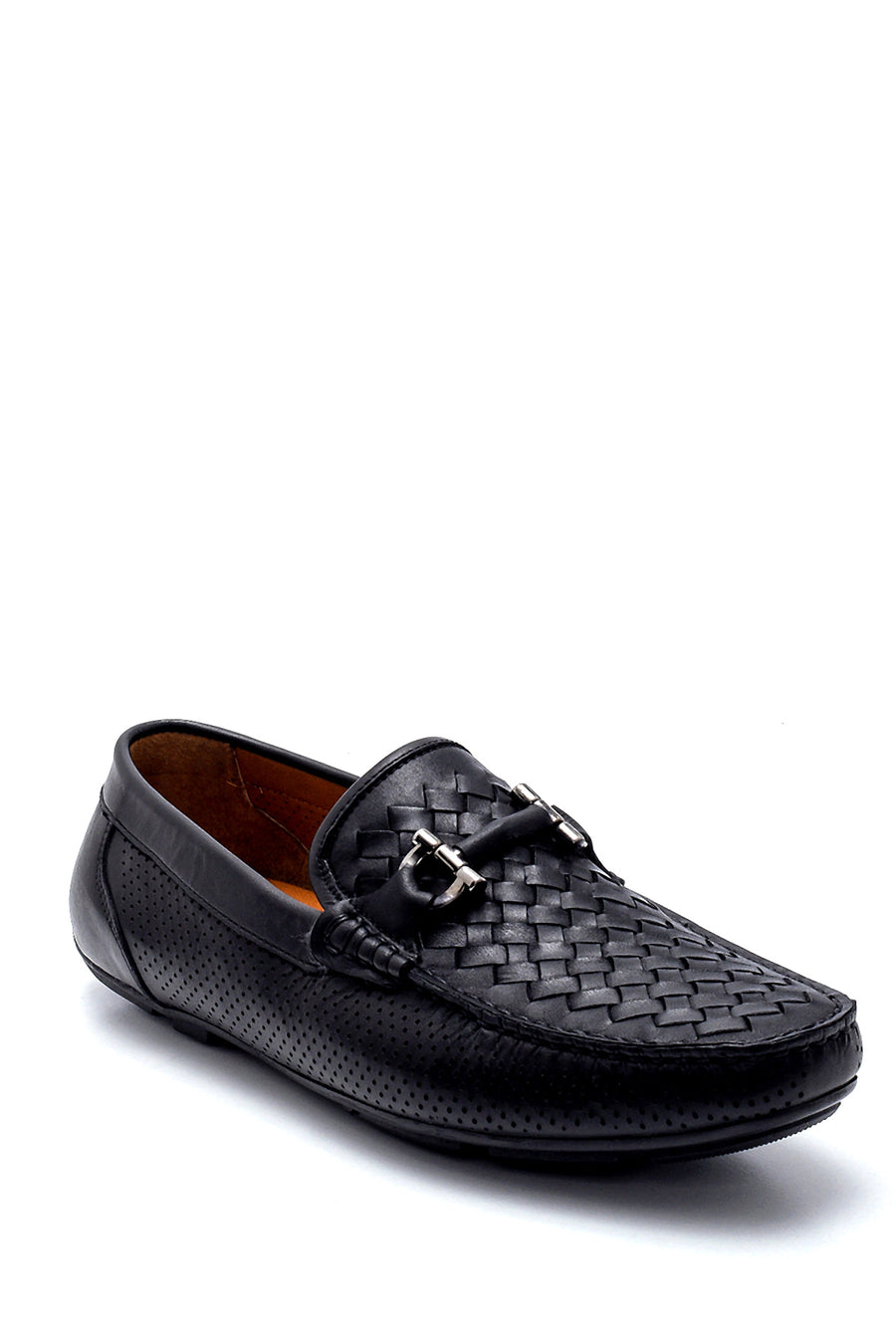Men's Leather Knit Detailed Loafer