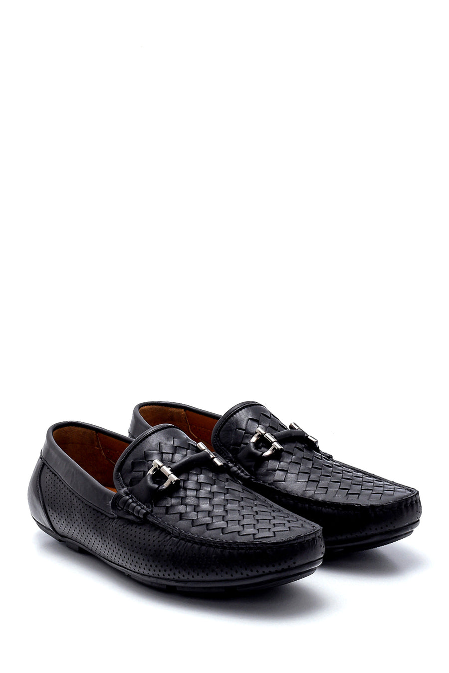 Men's Leather Knit Detailed Loafer