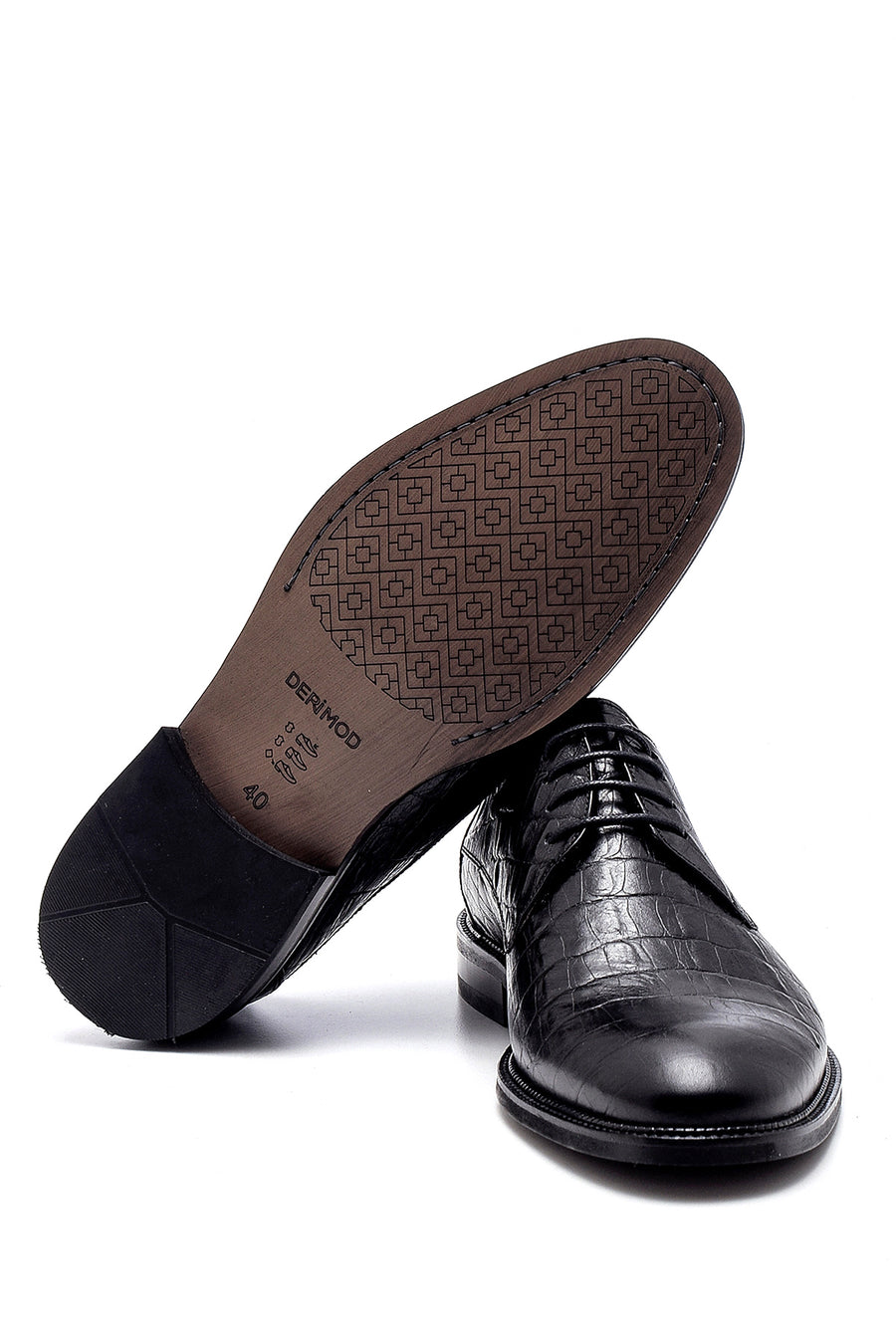 Men's Leather Crocodile Patterned Classic Shoes
