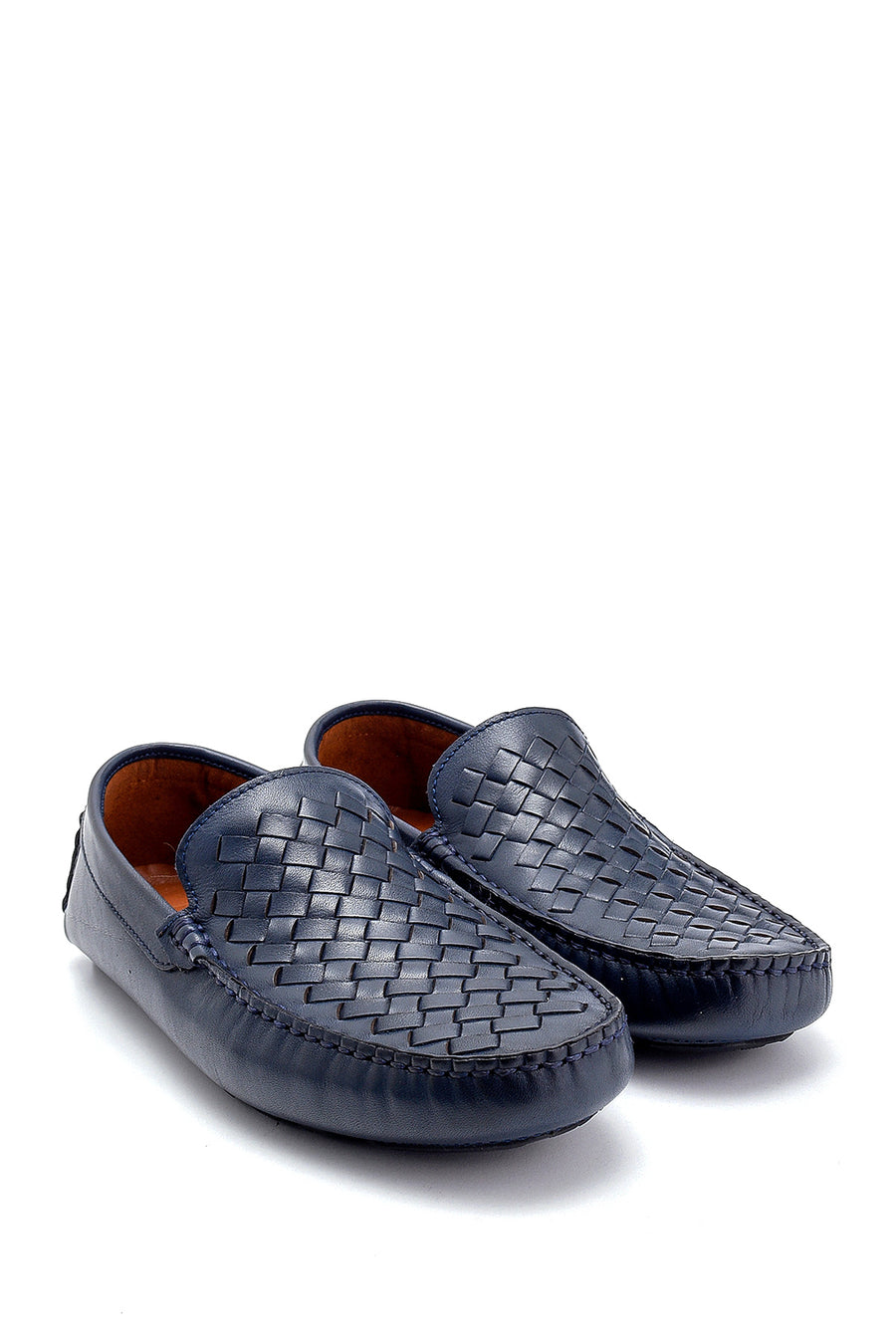 Erkek Deri Örgü Detaylı Loafer
