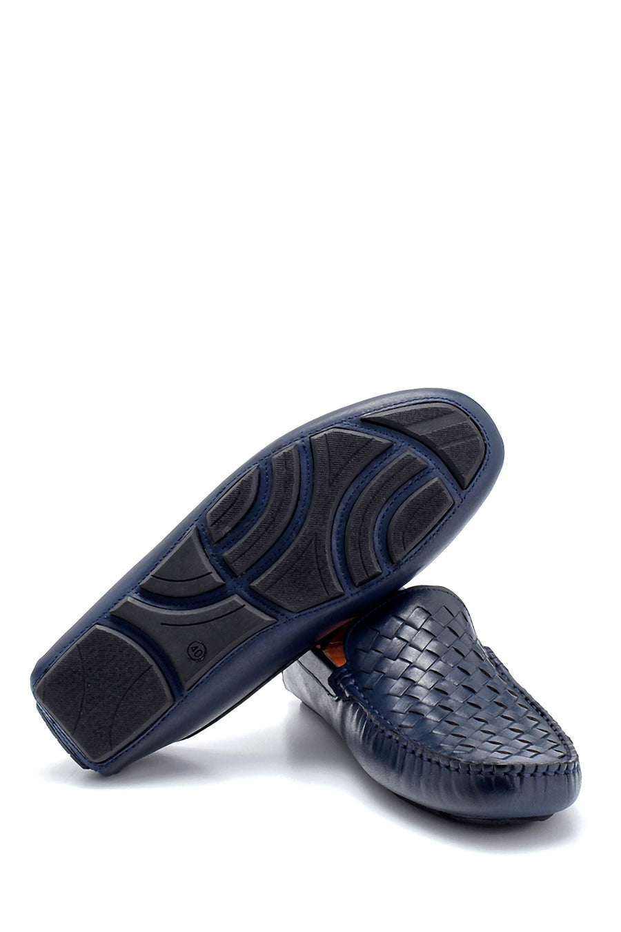 Erkek Deri Örgü Detaylı Loafer