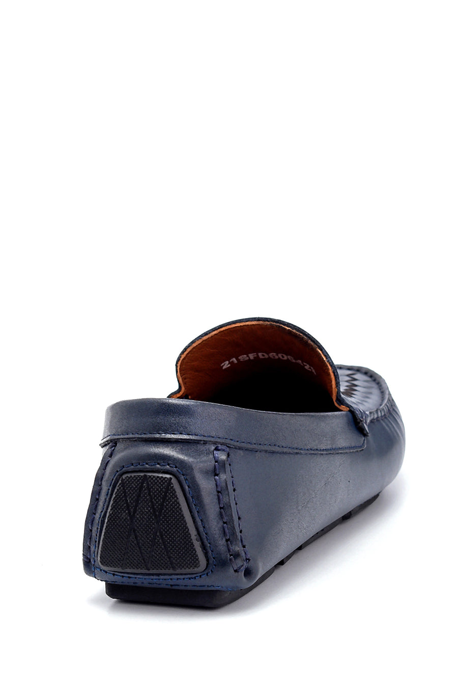 Erkek Deri Örgü Detaylı Loafer