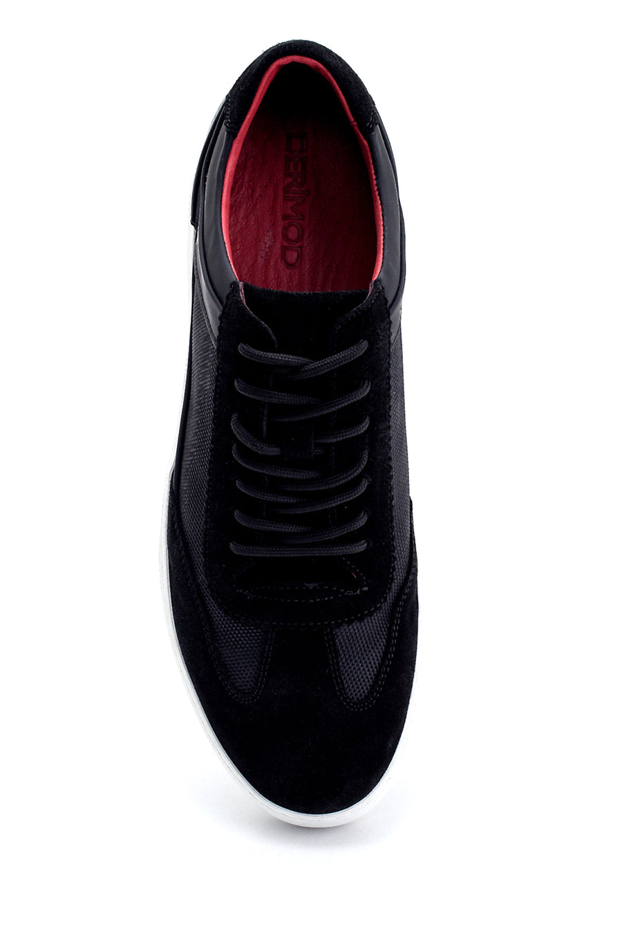 Erkek Süet Detaylı Deri Sneaker