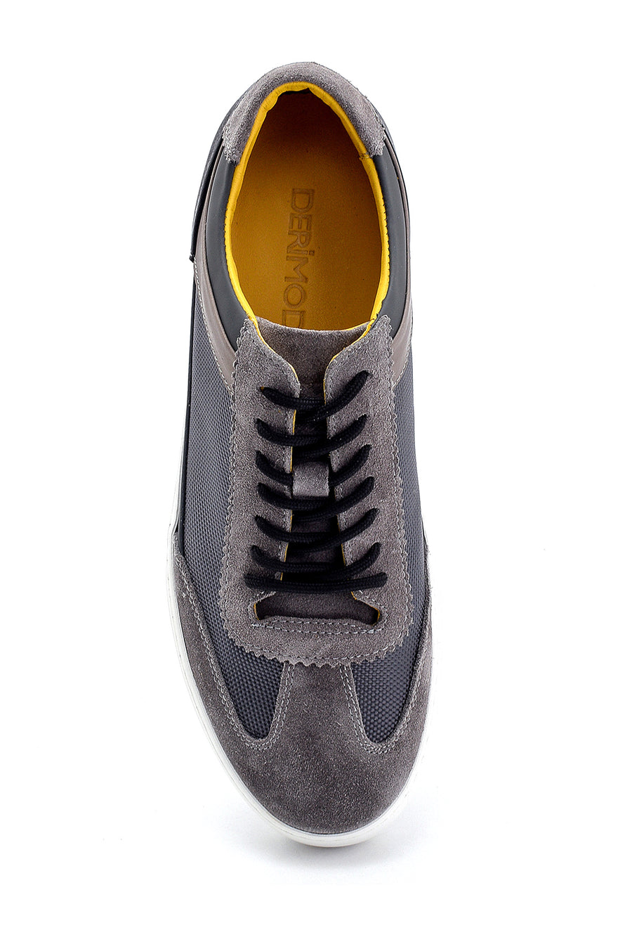 Erkek Süet Detaylı Deri Sneaker