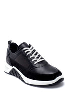 Erkek Süet Detaylı Deri Sneaker | Derimod