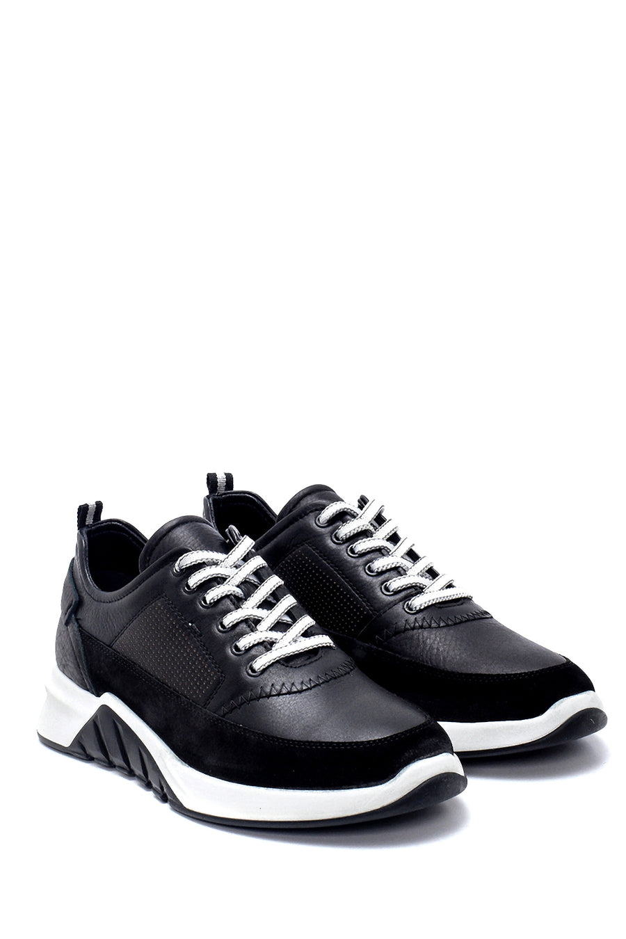 Erkek Süet Detaylı Deri Sneaker