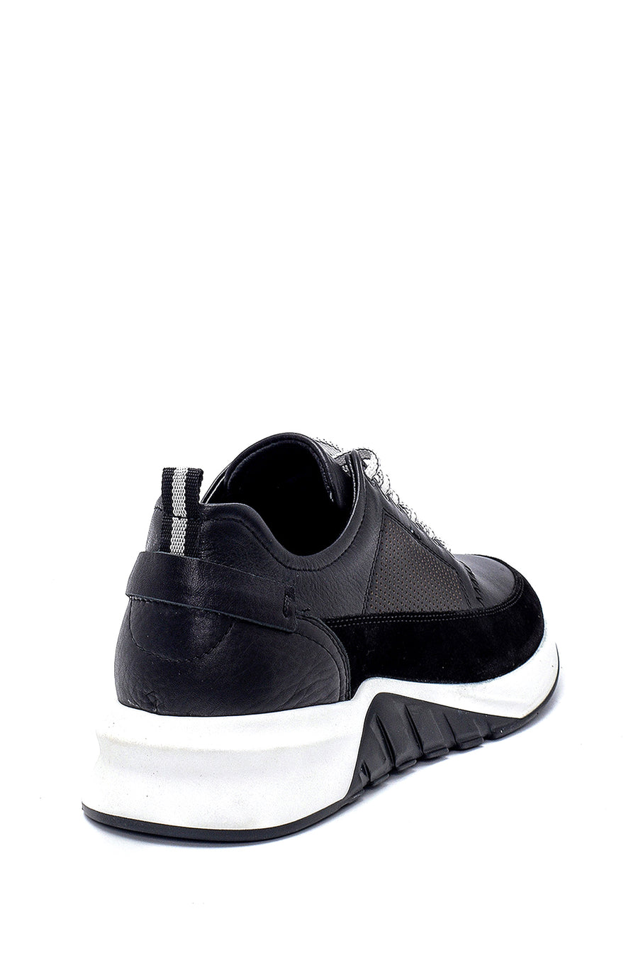 Erkek Süet Detaylı Deri Sneaker