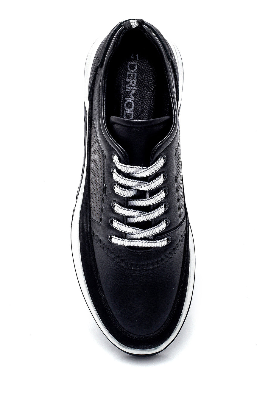 Erkek Süet Detaylı Deri Sneaker