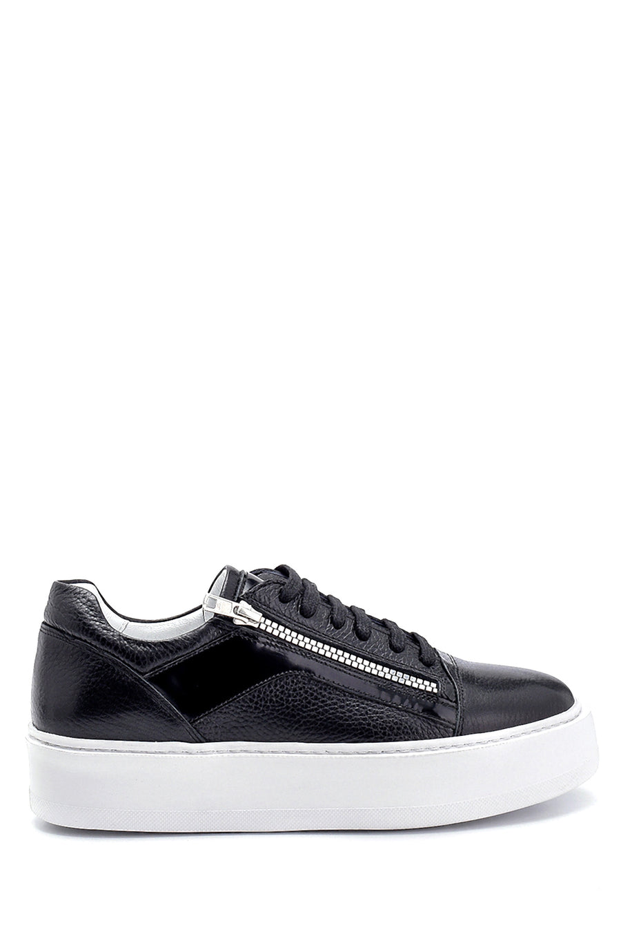Men's Leather Zipper Detailed Sneaker 21SFD6251FT | Derimod