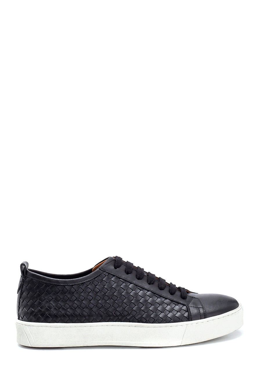 Erkek Örgü Detaylı Deri Sneaker 21SFD626729 | Derimod