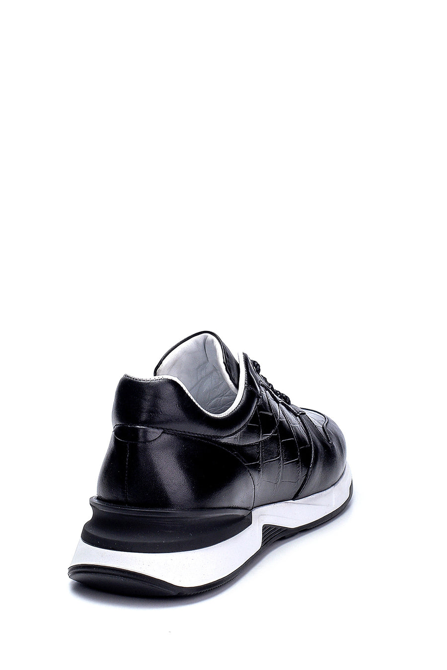 Erkek Deri Kroko Detaylı Sneaker