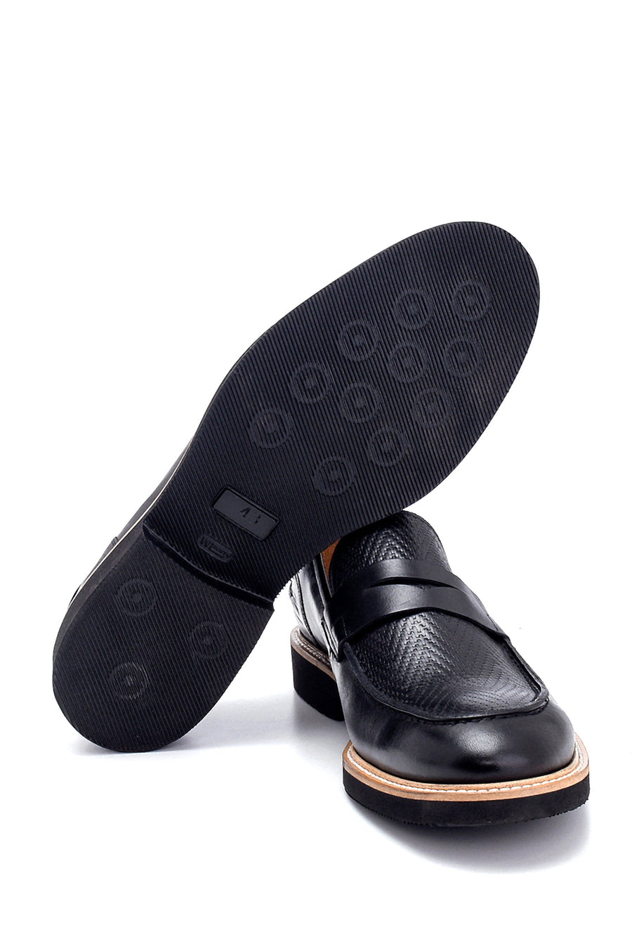 Men's Leather Print Detailed Shoes