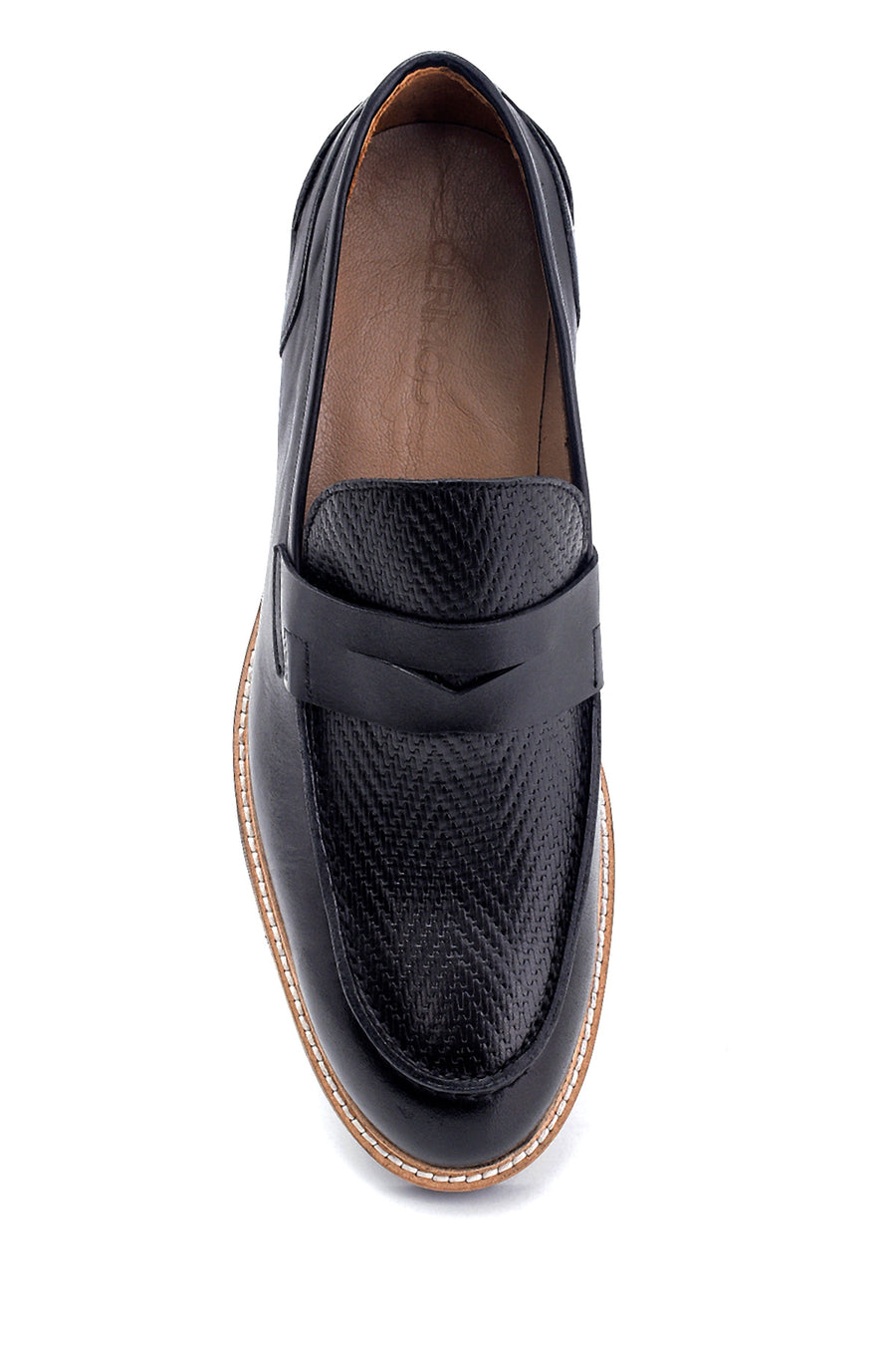 Men's Leather Print Detailed Shoes