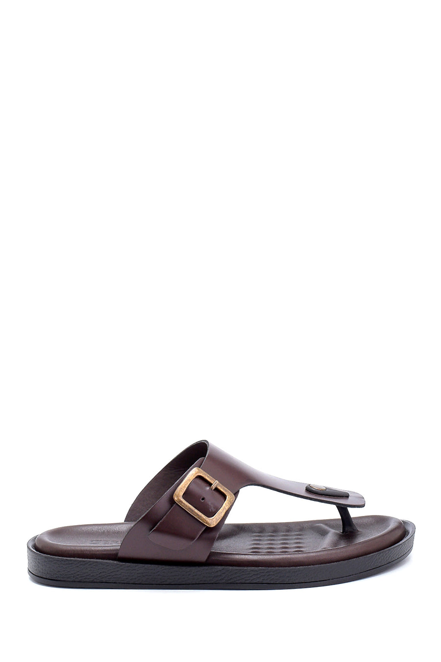 Men's Leather Flip Flops 21SFD638018 | Derimod