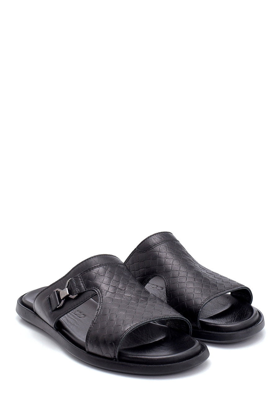 Men's Leather Printed Slippers