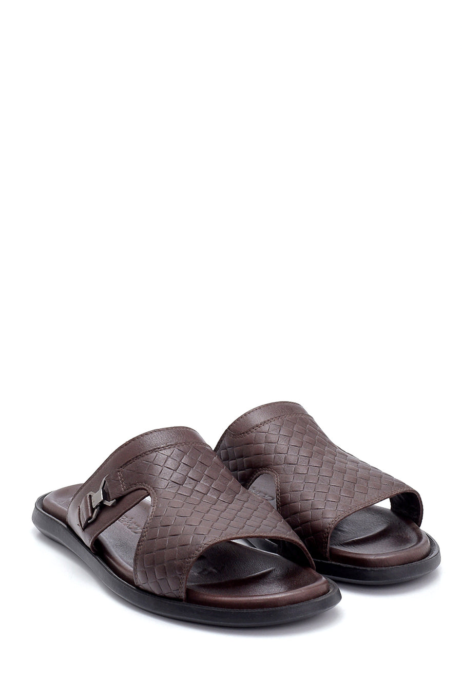 Men's Leather Printed Slippers