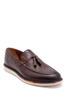 Men's Leather Printed Casual Loafer | Derimod