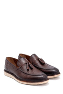 Men's Leather Printed Casual Loafer | Derimod