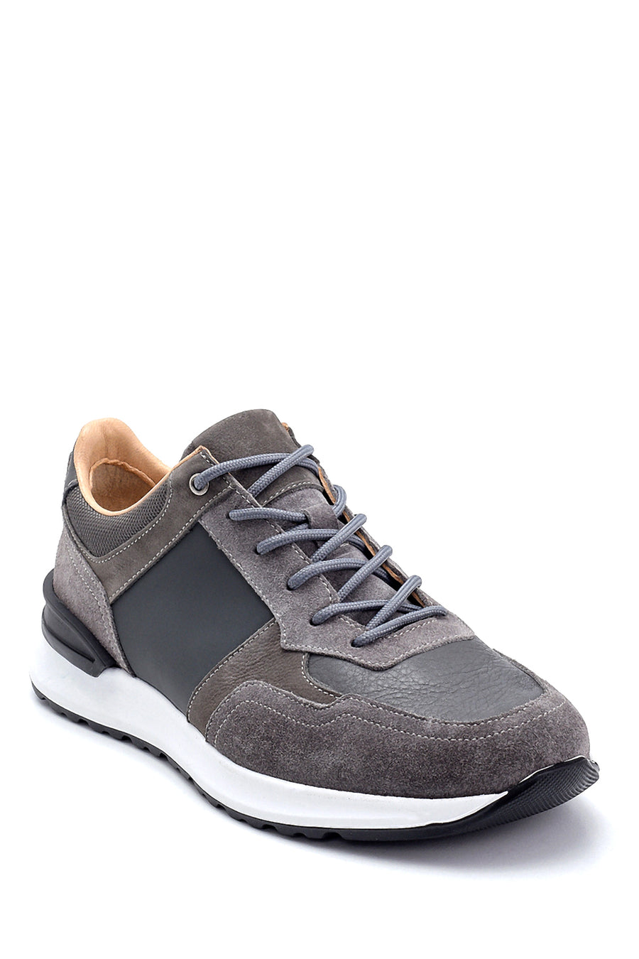 Erkek Süet Detaylı Deri Sneaker