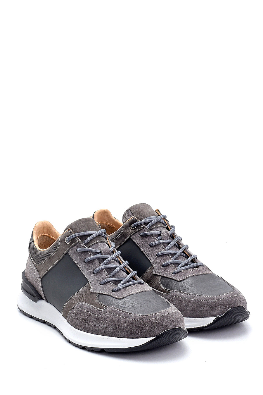 Erkek Süet Detaylı Deri Sneaker