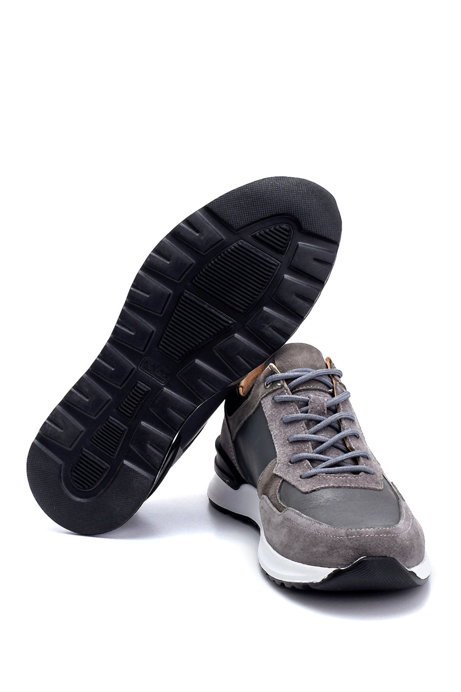 Erkek Süet Detaylı Deri Sneaker