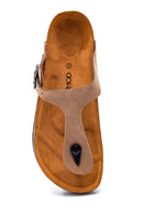 Men's Leather Suede Slippers | Derimod