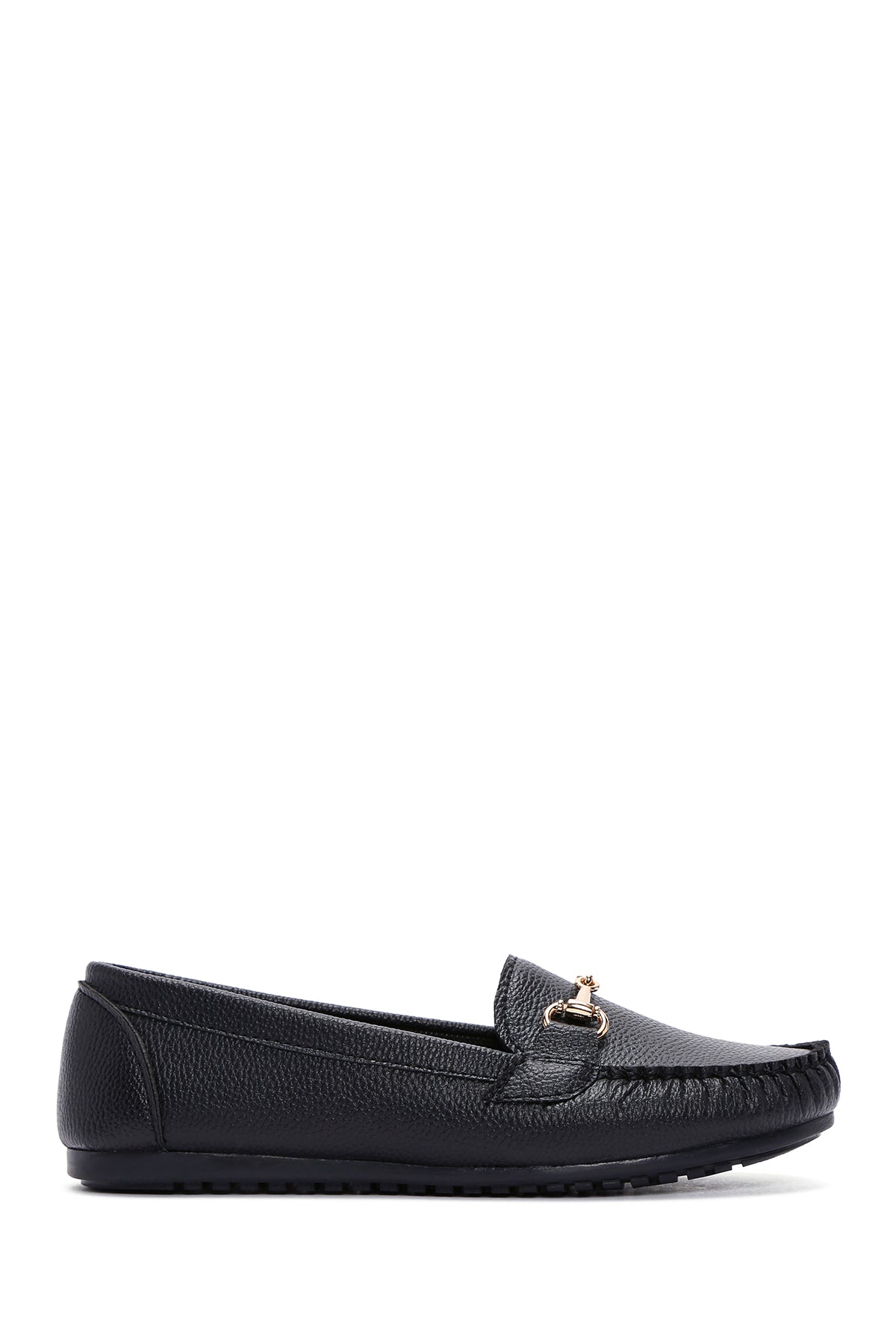 Women's Black Buckle Detailed Loafer 21SFE1450FT | Derimod