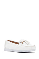 Kadın Beyaz Püskül Detaylı Loafer | Derimod