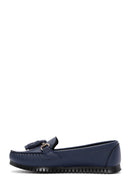 Women's Navy Blue Tassel Detailed Loafer | Derimod