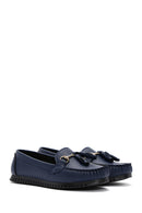 Women's Navy Blue Tassel Detailed Loafer | Derimod