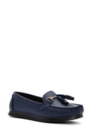 Women's Navy Blue Tassel Detailed Loafer | Derimod