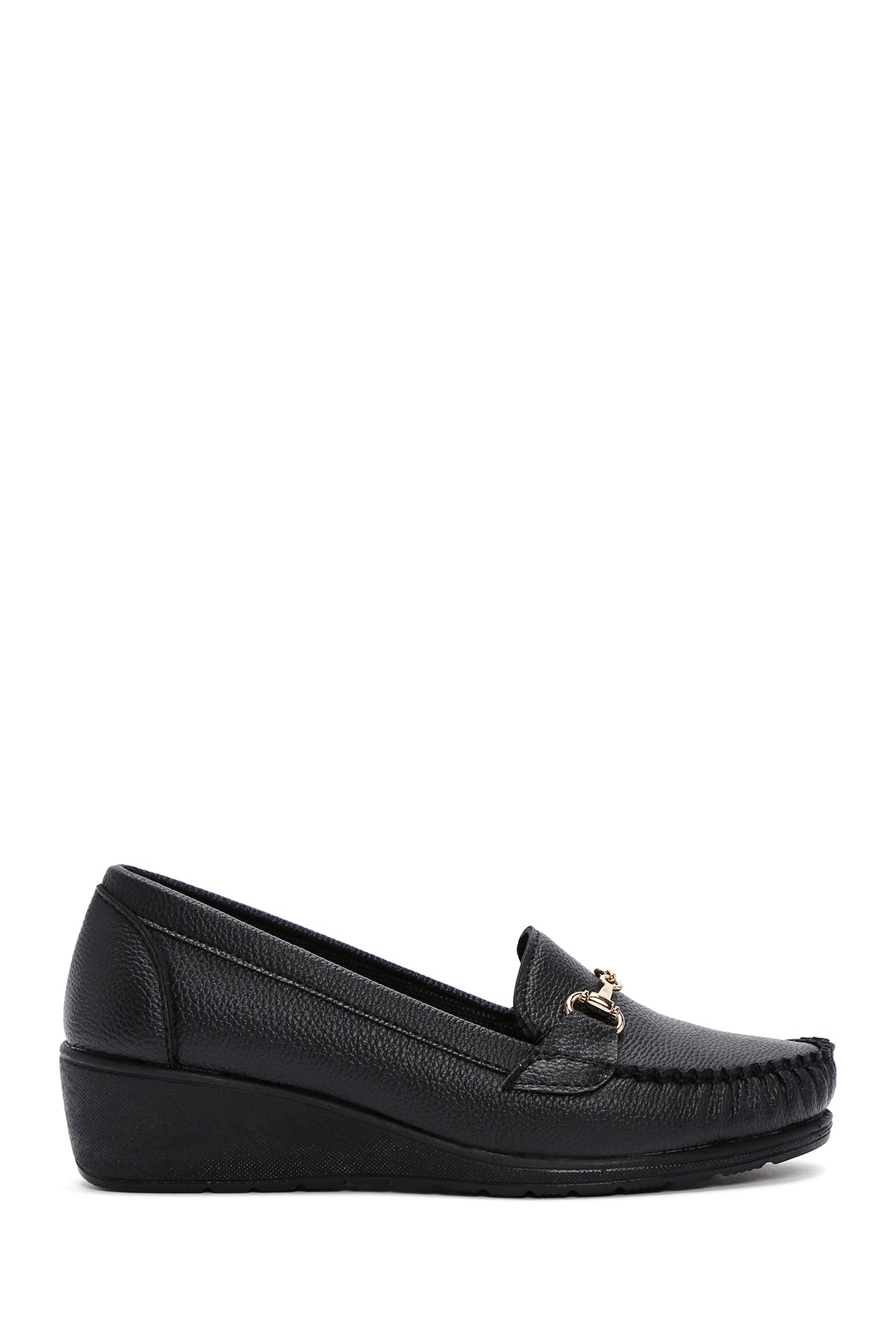 Women's Black Wedge Heel Loafer 21SFE1454FT | Derimod