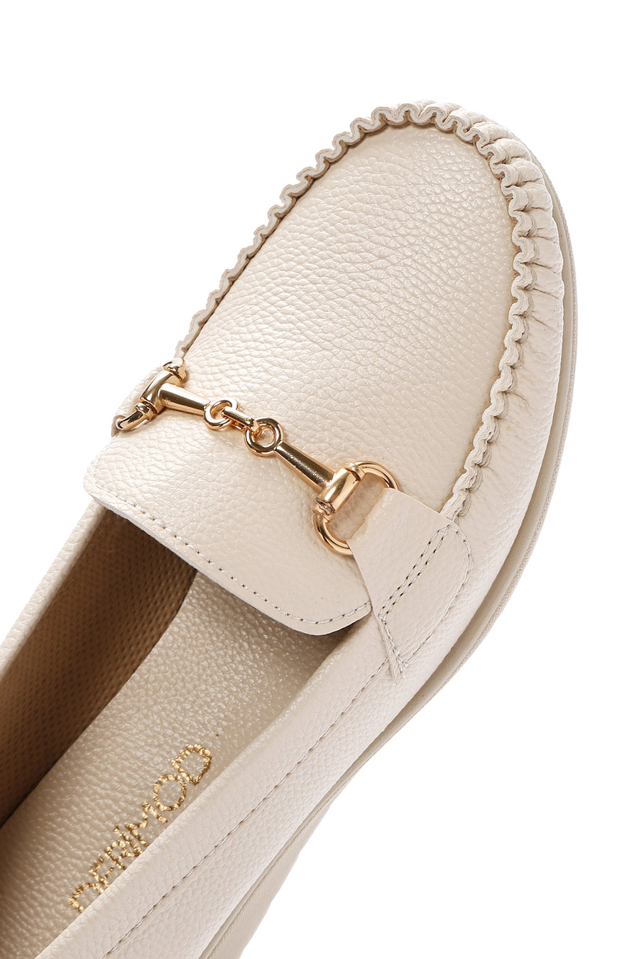 Women's Beige Wedge Heel Loafer