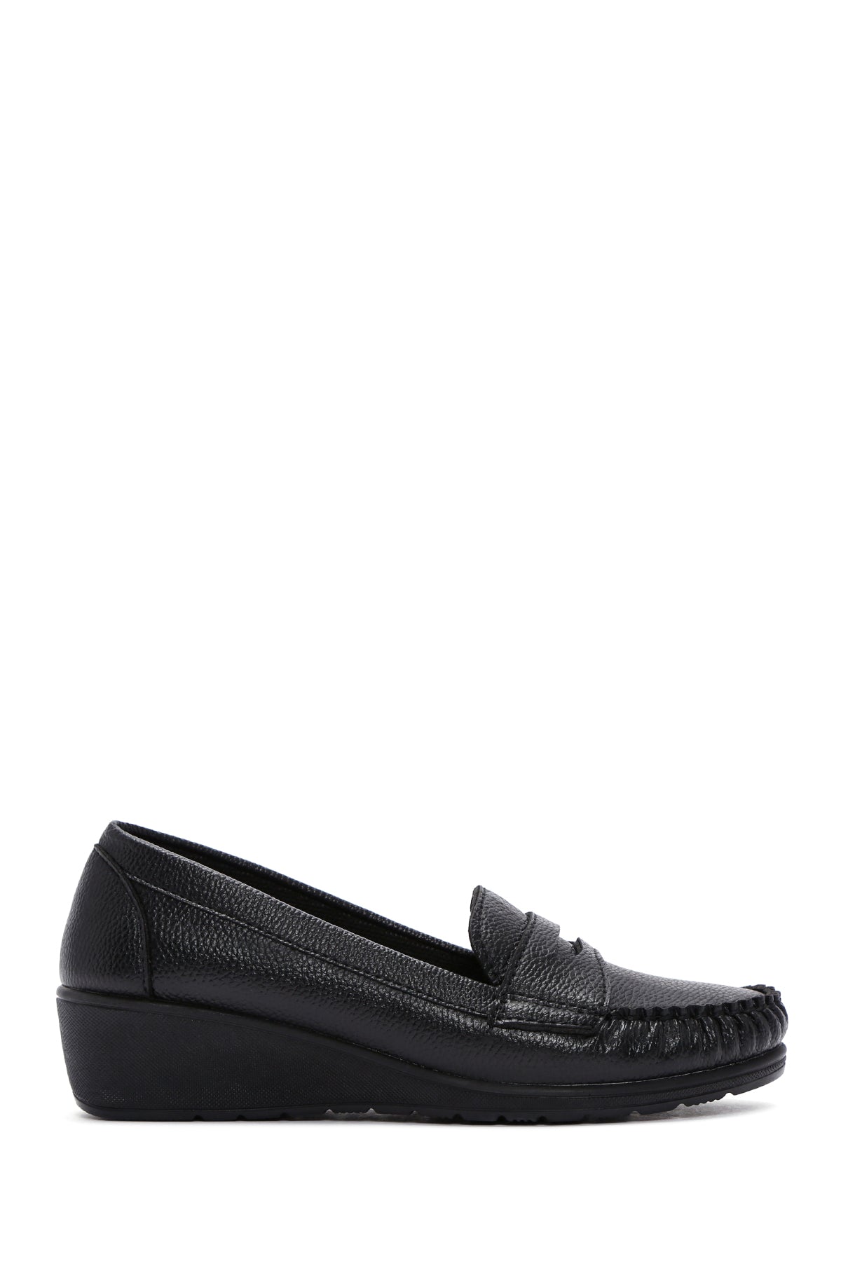 Women's Black Wedge Heeled Loafer 21SFE1455FT | Derimod