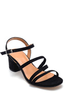 Women's Black Thick Heeled Sandals | Derimod