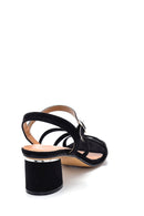 Women's Black Thick Heeled Sandals | Derimod