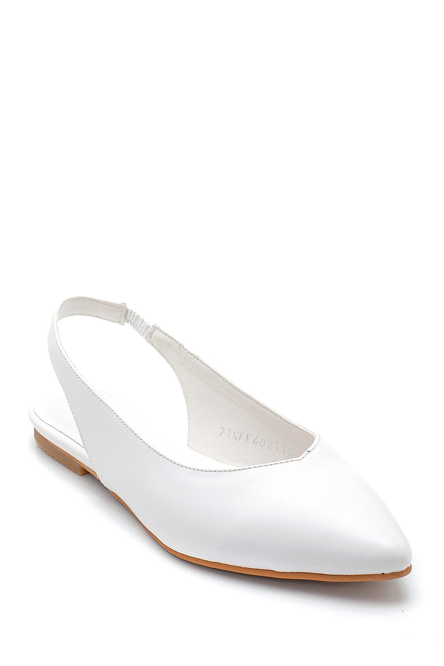 Women's White Open Back Daily Ballerinas