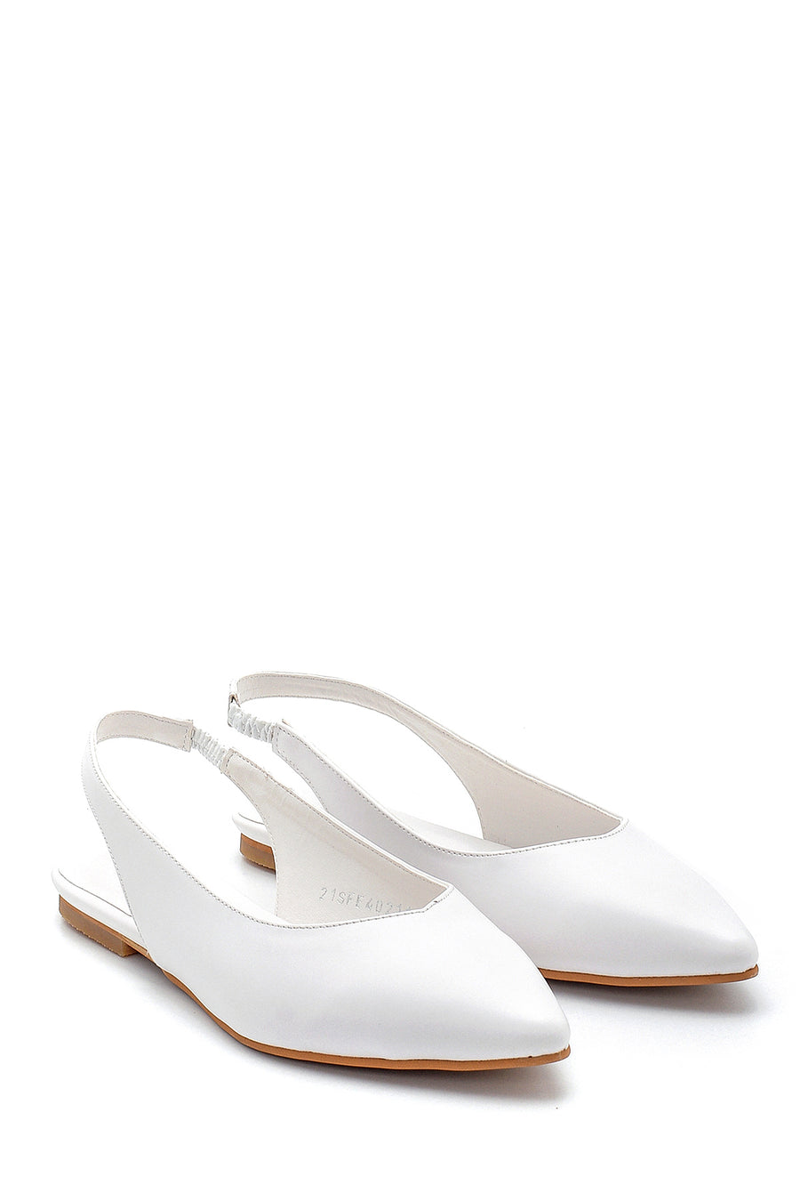 Women's White Open Back Daily Ballerinas