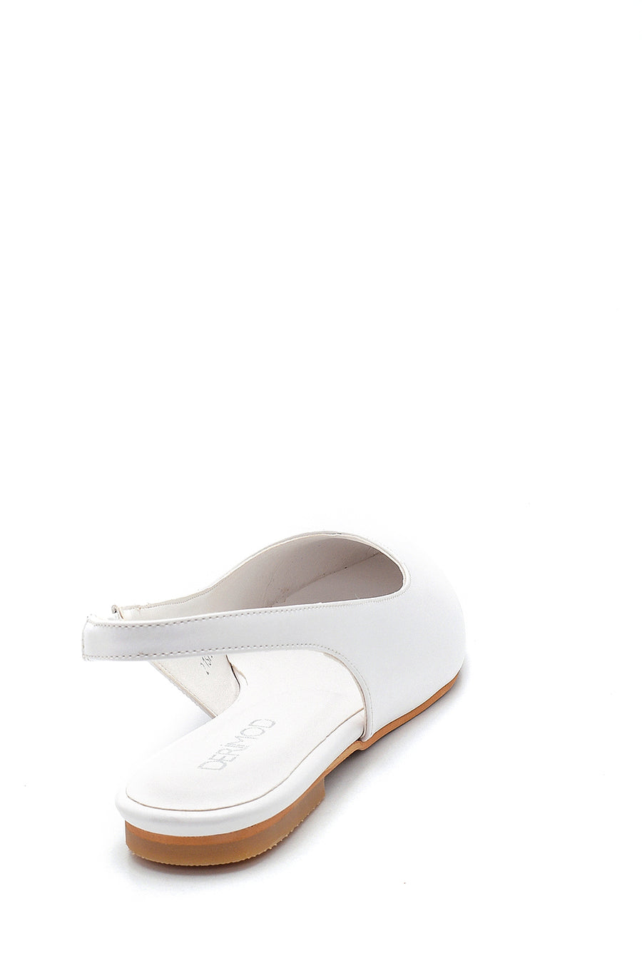 Women's White Open Back Daily Ballerinas