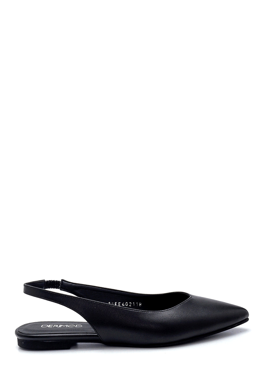Women's Black Open Back Daily Ballet Flats