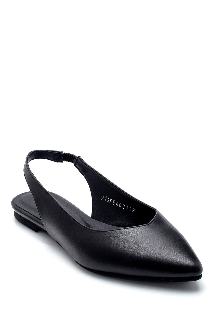 Women's Black Open Back Daily Ballet Flats