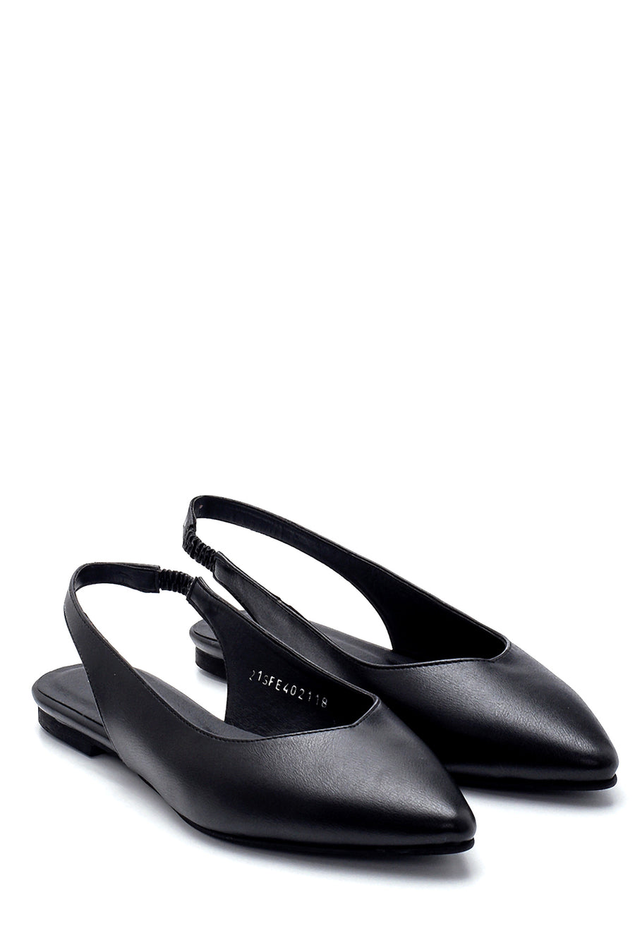 Women's Black Open Back Daily Ballet Flats