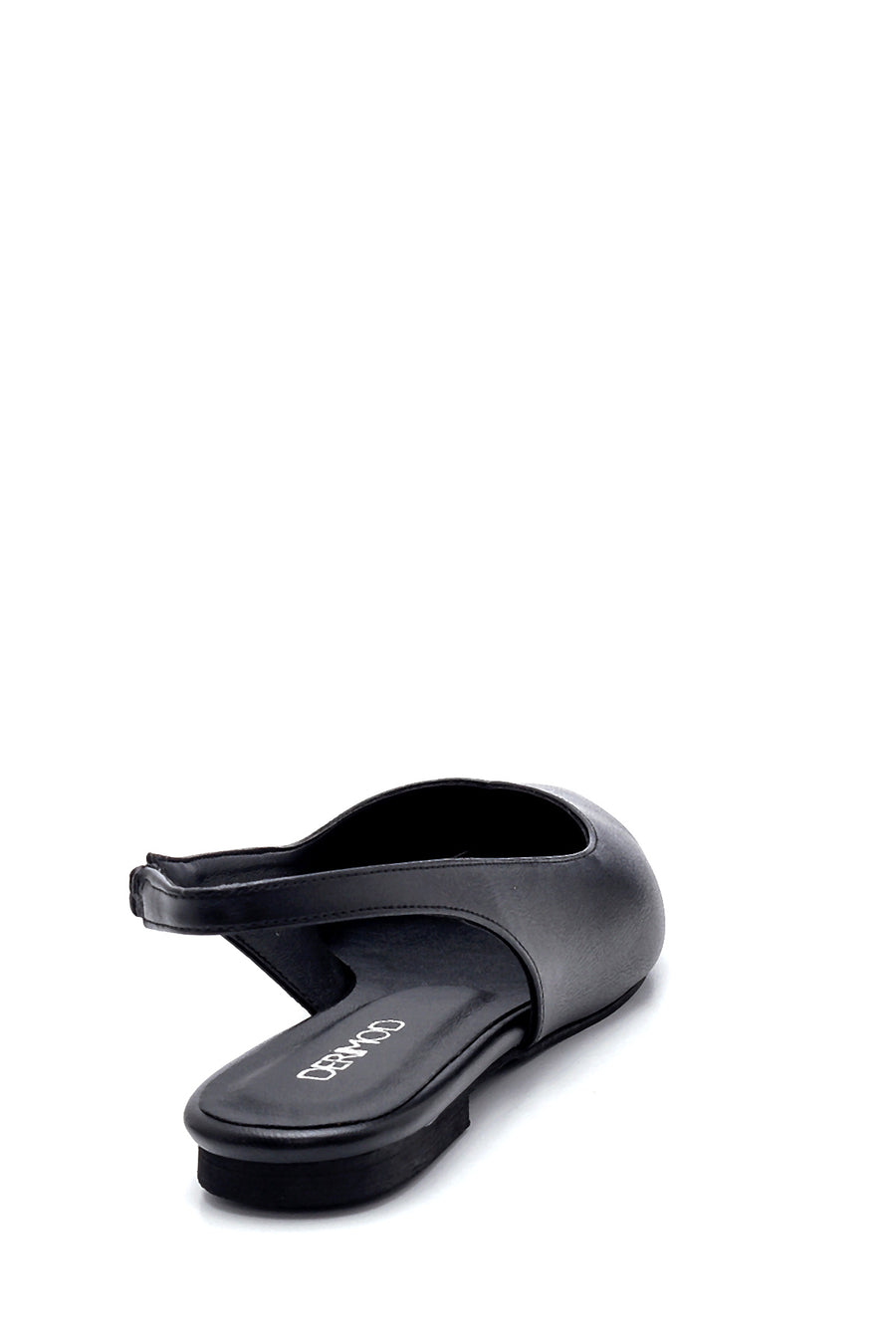 Women's Black Open Back Daily Ballet Flats