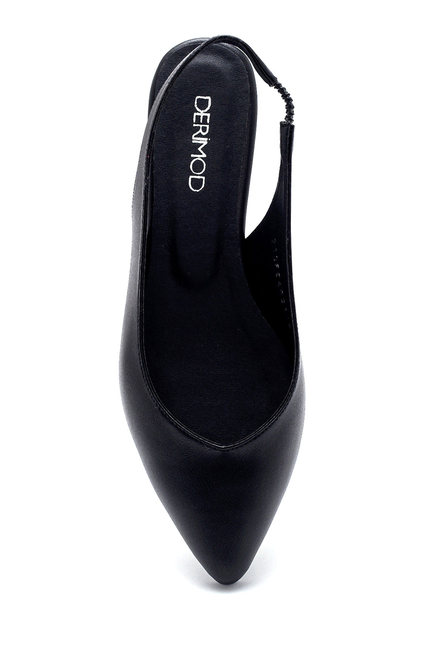 Women's Black Open Back Daily Ballet Flats