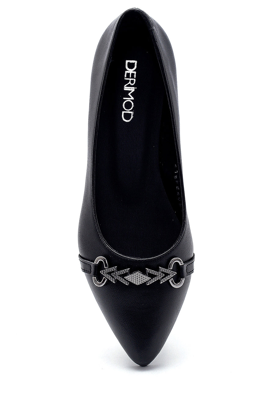 Women's Black Buckle Ballerinas