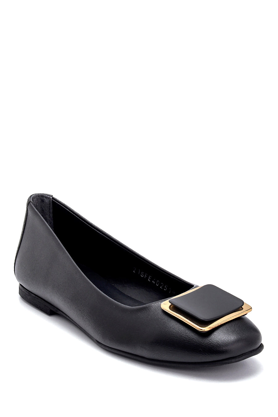 Women's Black Buckle Ballerinas