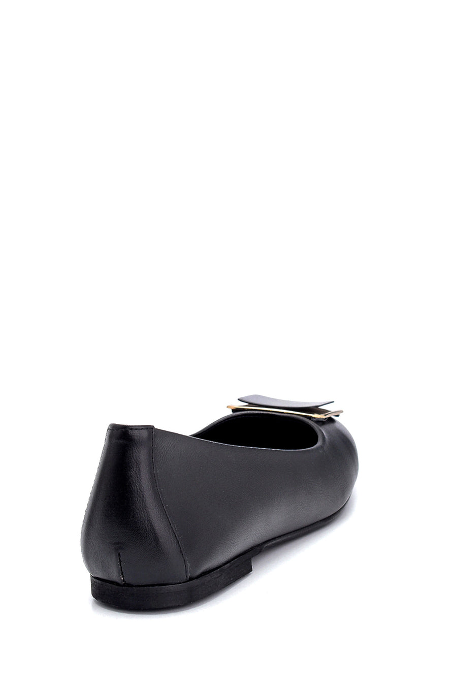 Women's Black Buckle Ballerinas